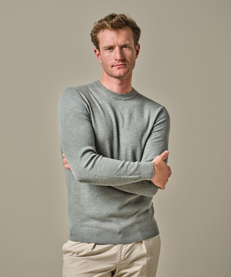 Profuomo Groene Structuur Crewneck