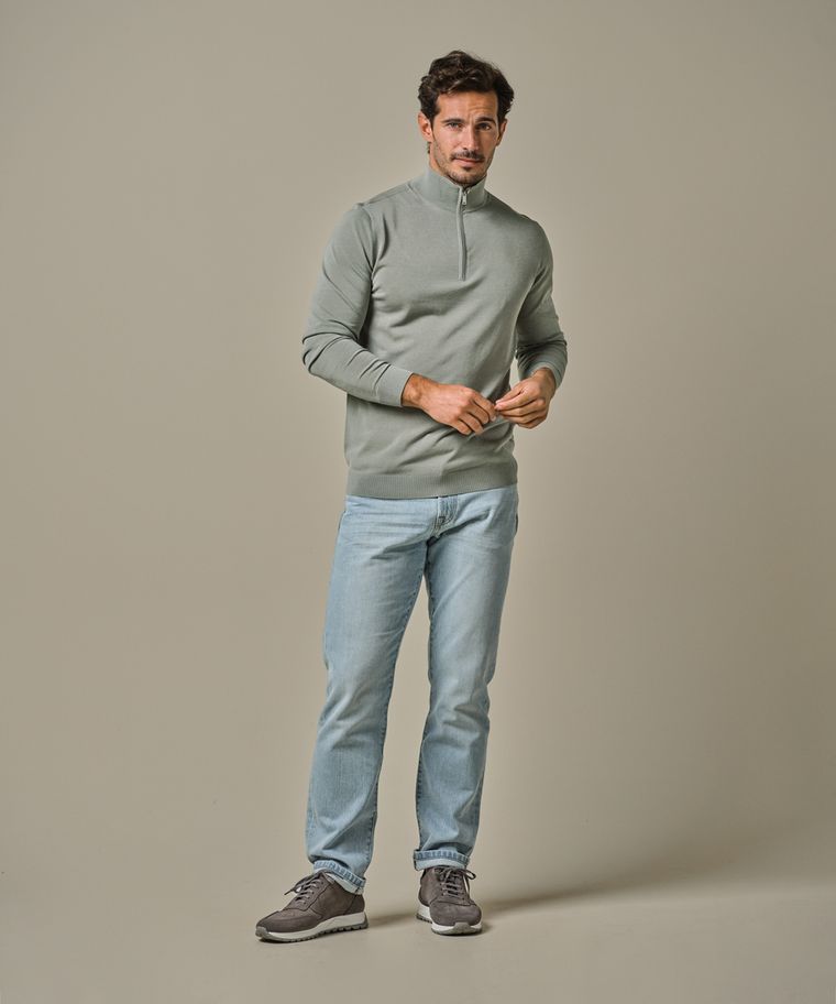 profuomo Groene tech half zip