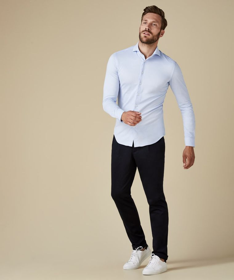 Profuomo Licht Blauw Japanese Knitted Overhemd