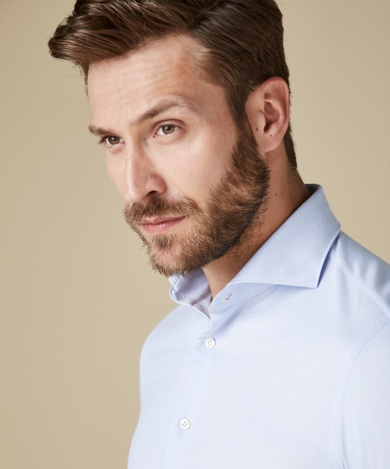 Profuomo Licht Blauw Japanese Knitted Overhemd