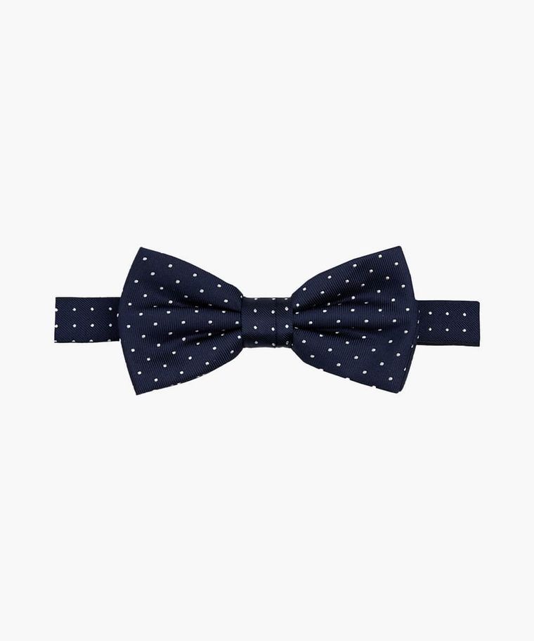 profuomo Navy dot zijden strik