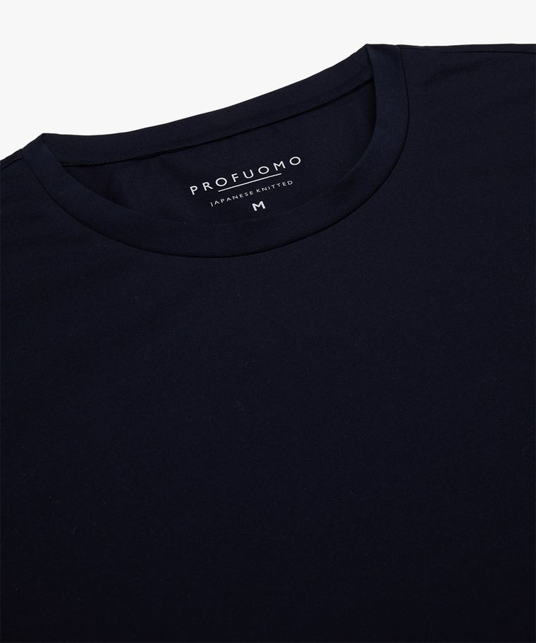 Profuomo Navy Japanese Knitted T-shirt