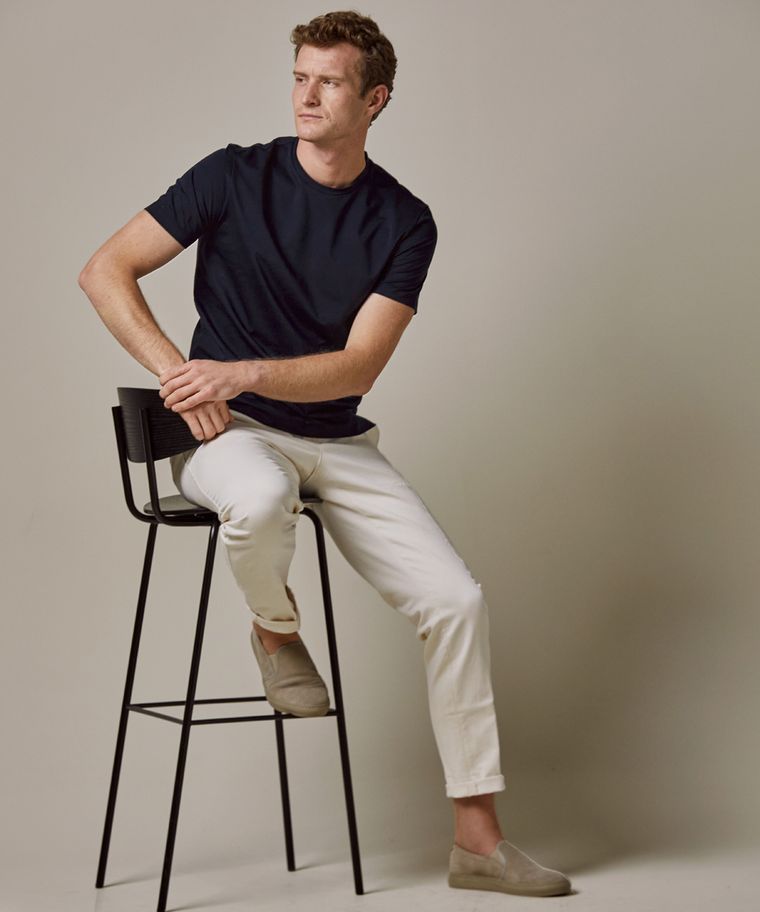 profuomo Navy japanese knitted t-shirt