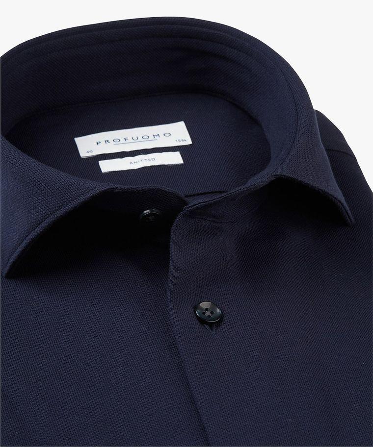 Profuomo Navy Knitted Overhemd