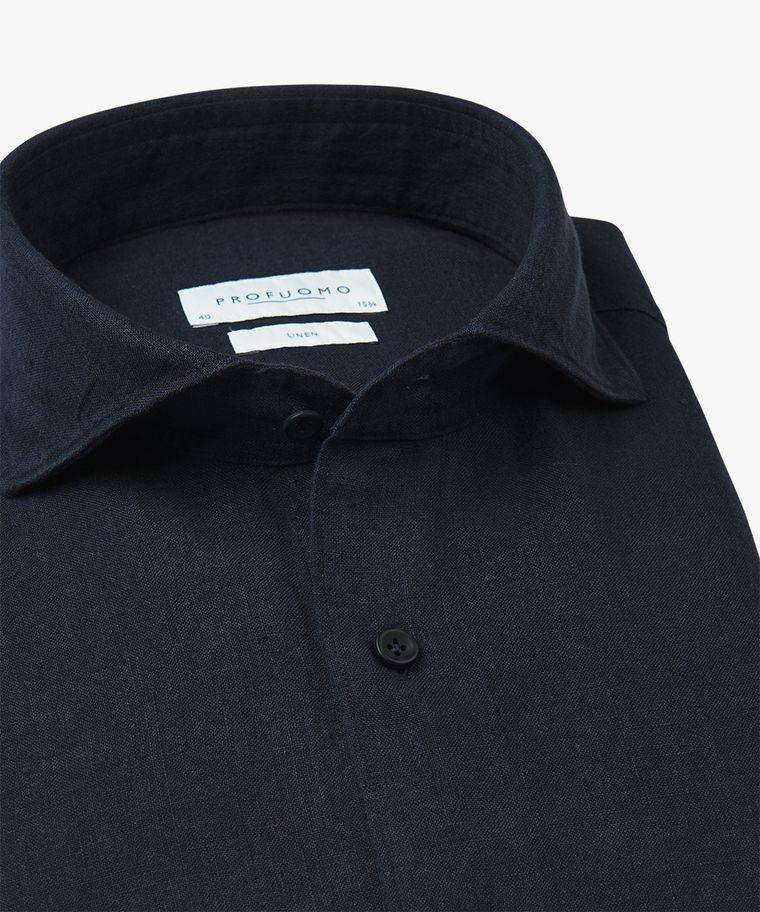 Profuomo Navy Linnen Overhemd