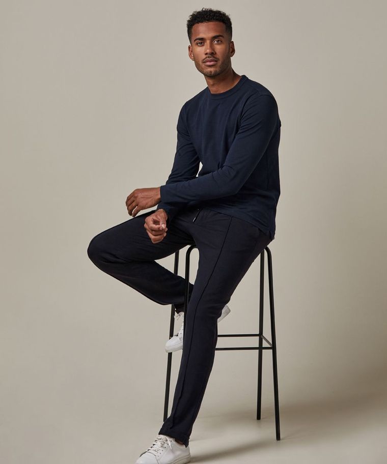 Profuomo Navy Longsleeve T-shirt