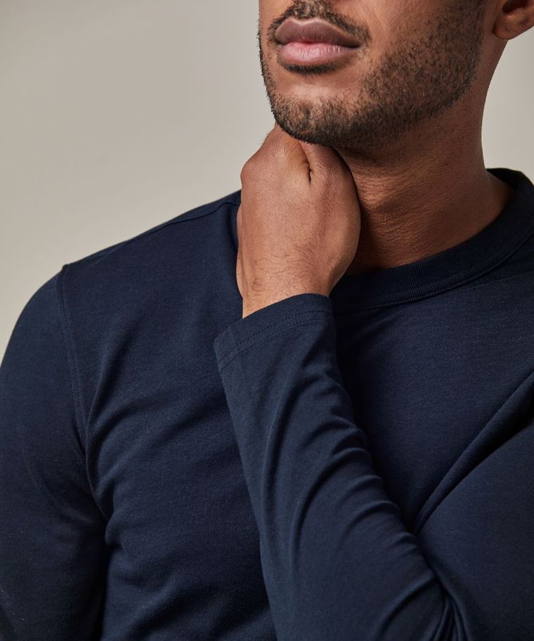 Profuomo Navy Longsleeve T-shirt