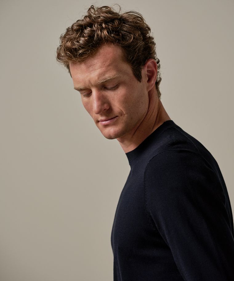 Profuomo Navy Luxury Basic Crewneck