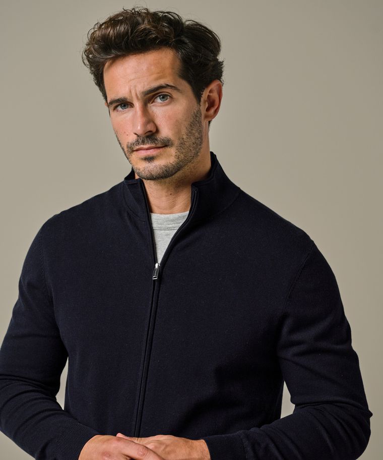 Profuomo Navy Luxury Basic Full Zip