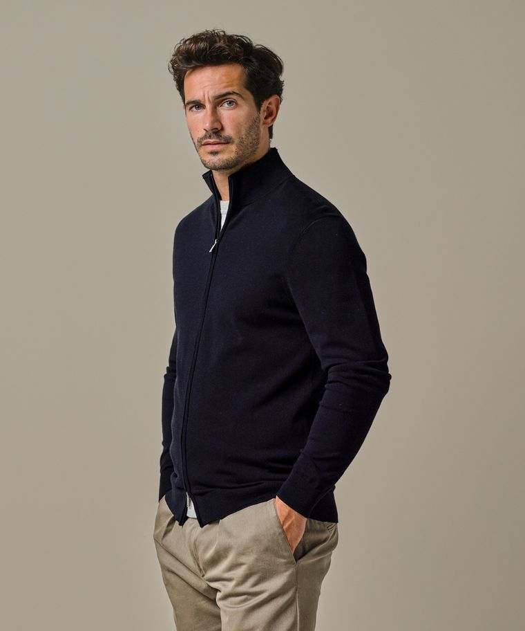 Profuomo Navy Luxury Basic Full Zip