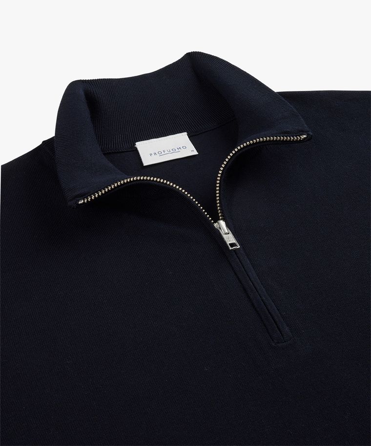 Profuomo Navy Luxury Basic Half Zip