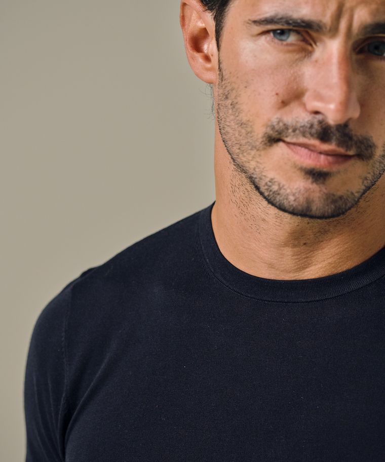 Profuomo Navy Luxury Basic T-shirt