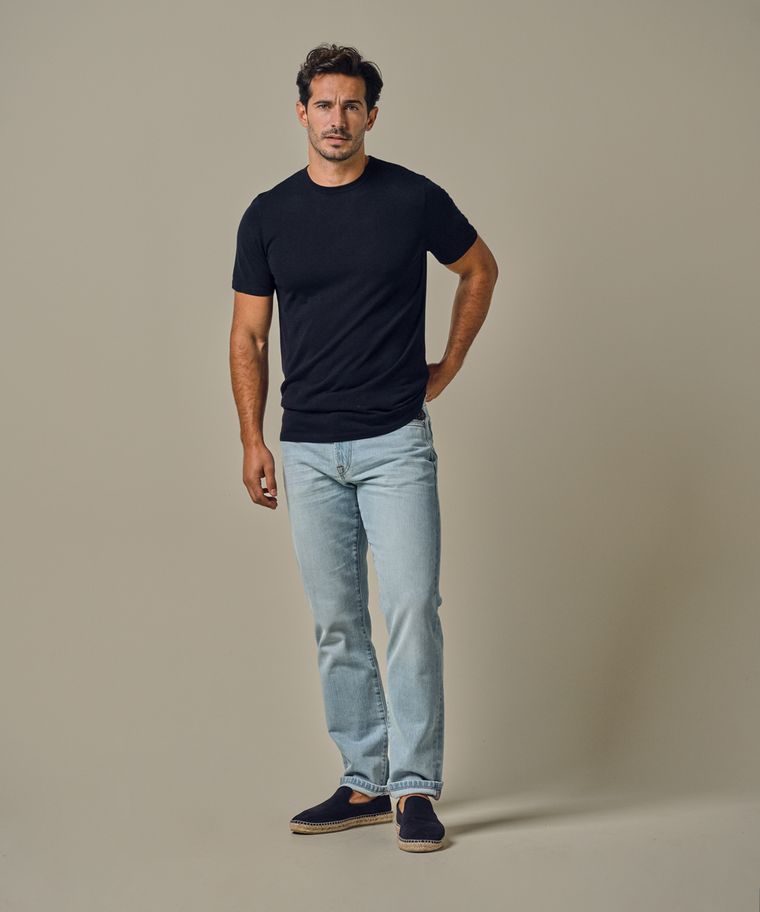 profuomo Navy luxury basic t-shirt