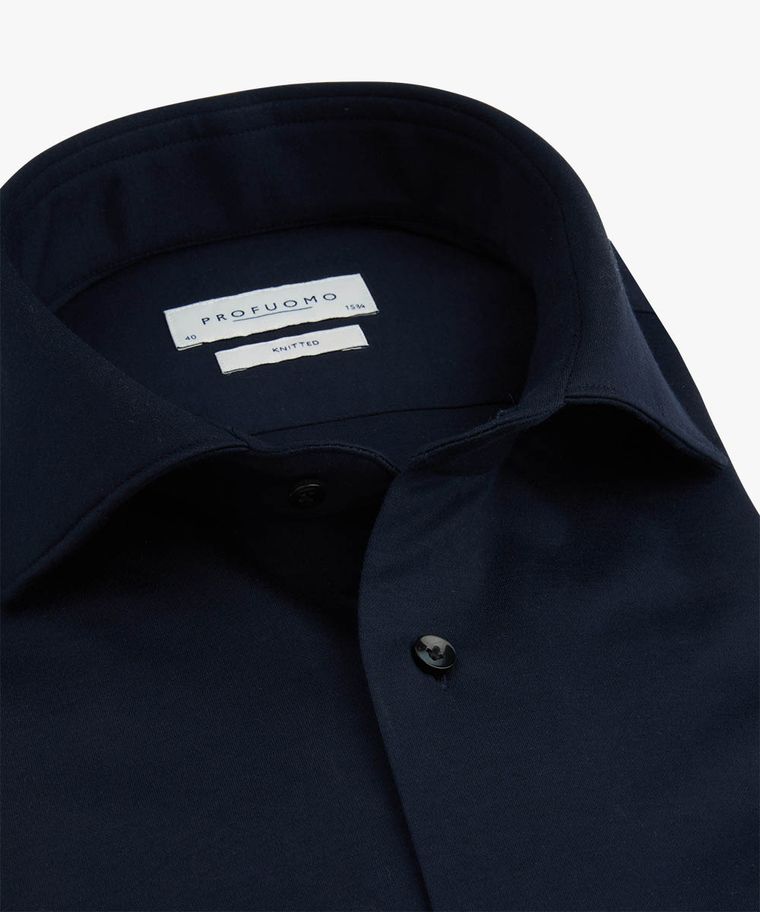 Profuomo Navy Single Jersey Knitted Shirt