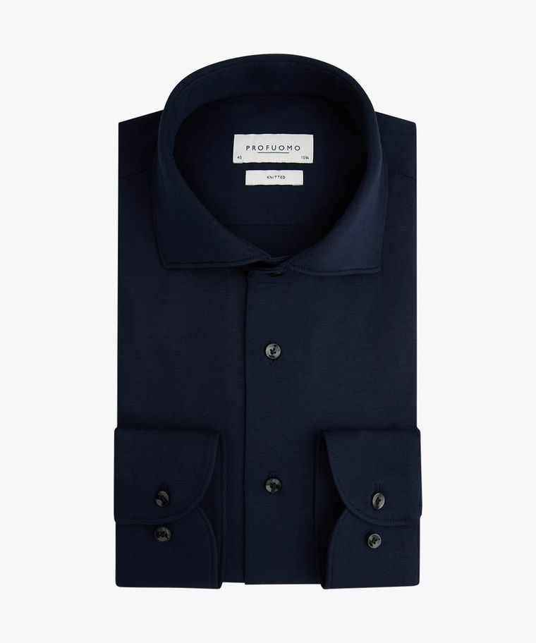 profuomo Navy single jersey knitted shirt