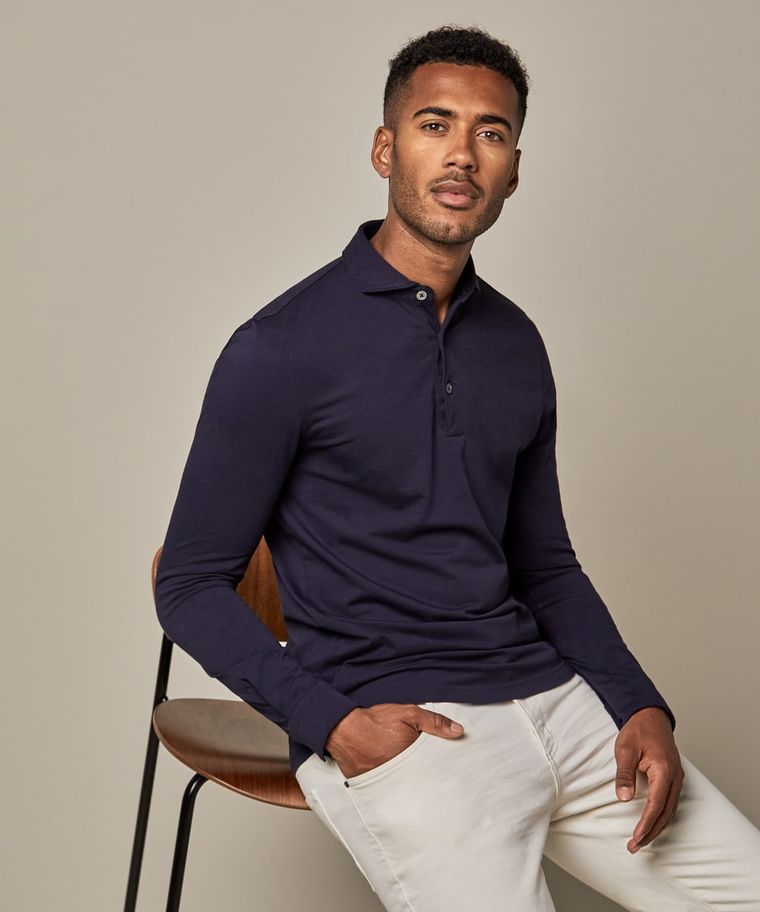profuomo Navy single jersey polo