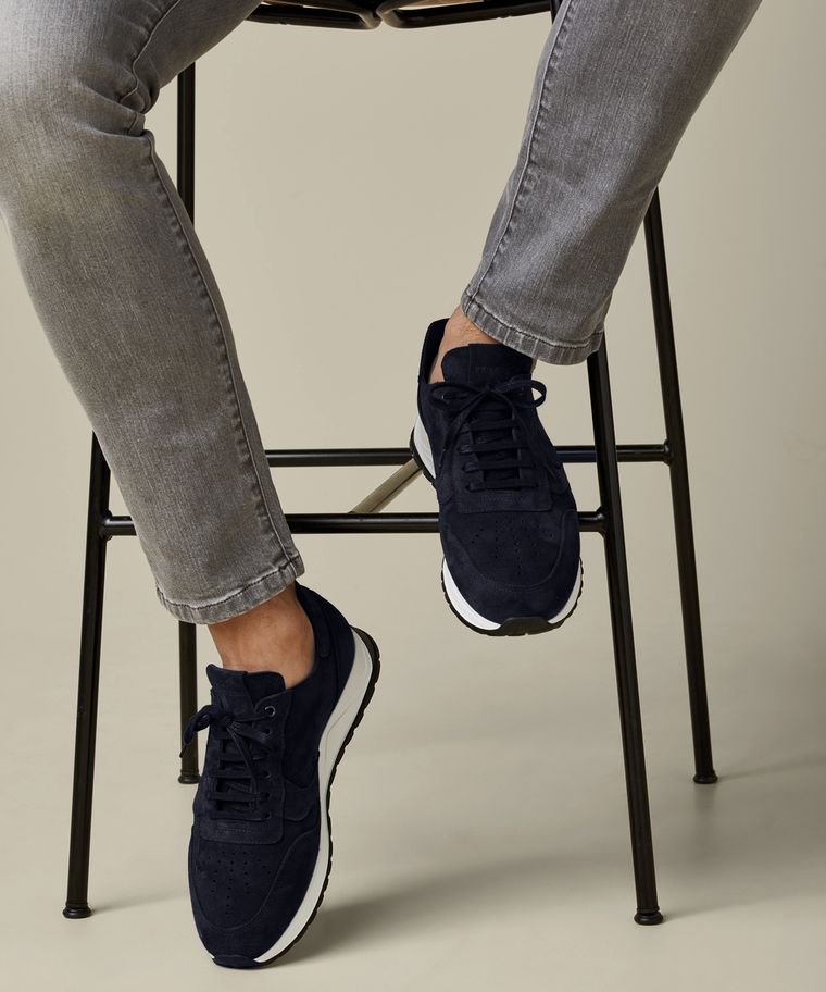 Profuomo Navy Suède Runner