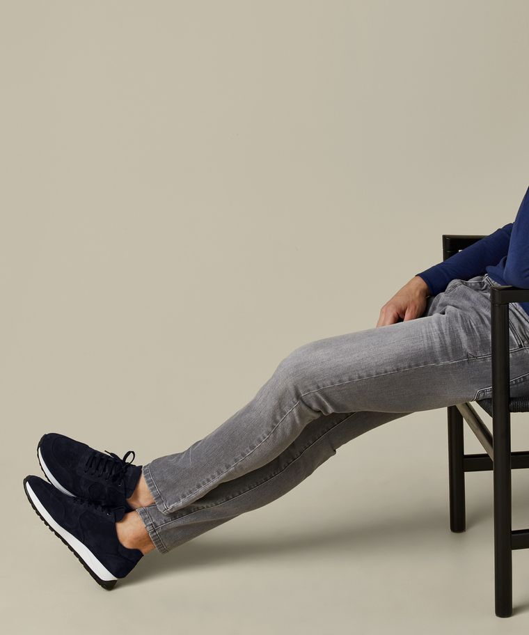 profuomo Navy suède runner