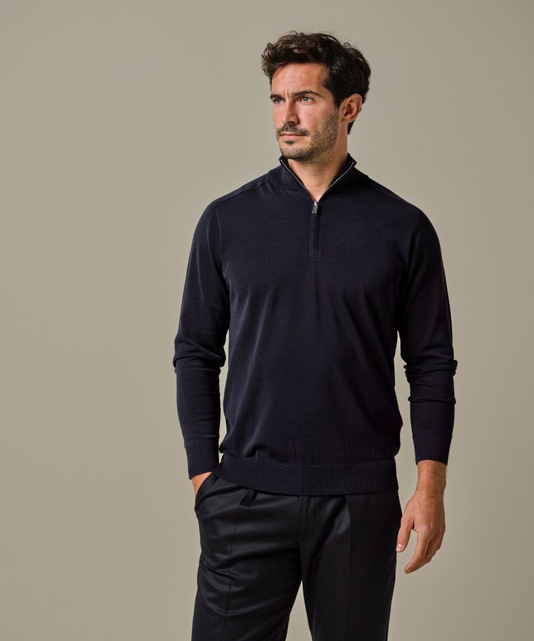 Profuomo Navy Tech Half Zip