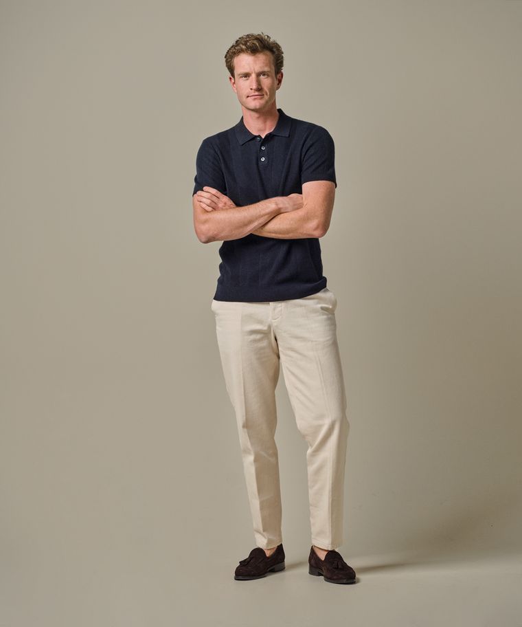 profuomo Navy visgraat polo