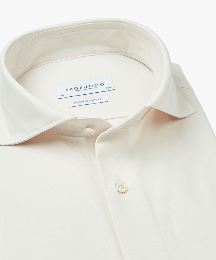 Profuomo Off White Japanese Knitted Overhemd