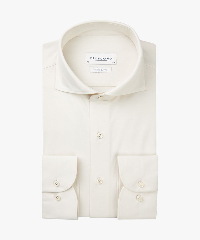 profuomo Off white japanese knitted overhemd