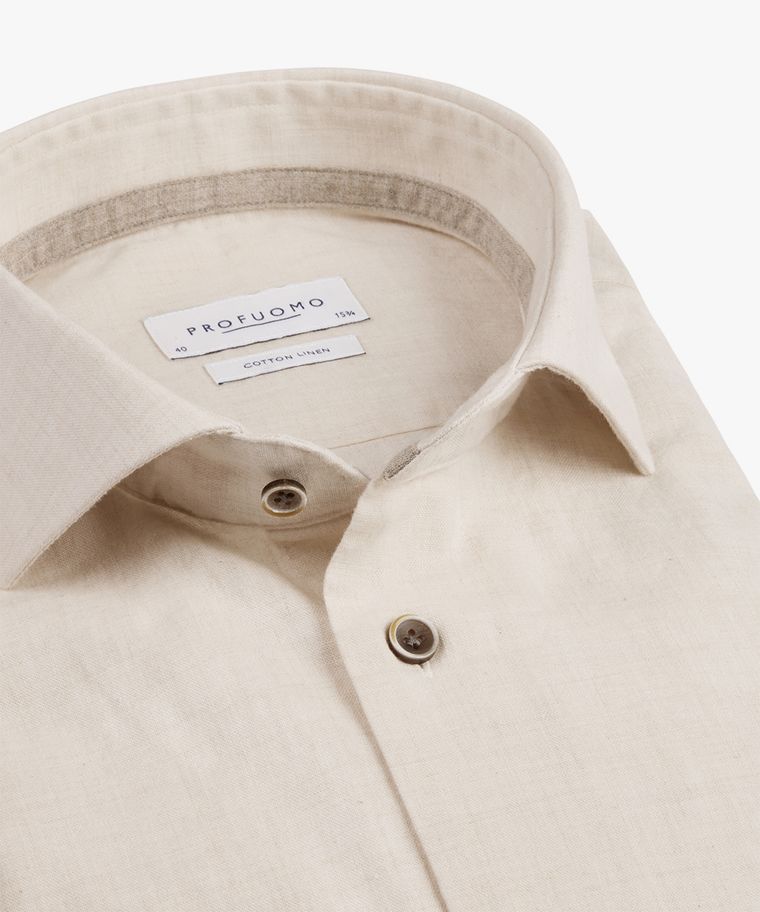 Profuomo Off White Katoen-linnen Overhemd