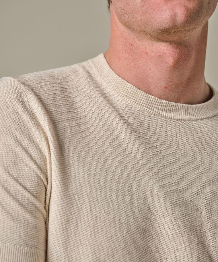 Profuomo Off White Katoen-linnen T-shirt