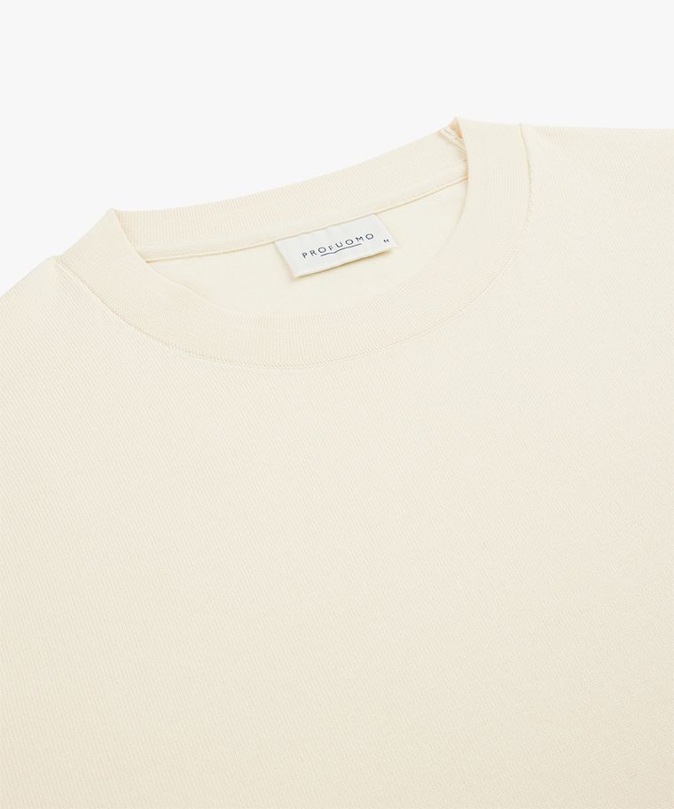 Profuomo Off White Luxury Basic Crewneck