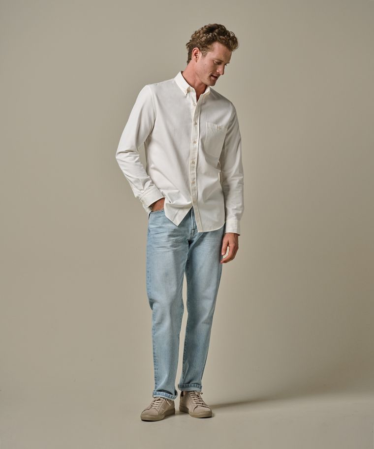 profuomo Off-white relaxed fit overhemd