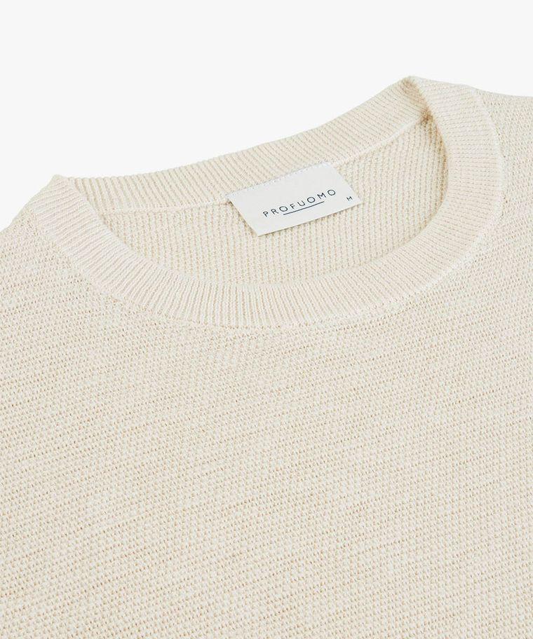 Profuomo Off White Structuur Crewneck