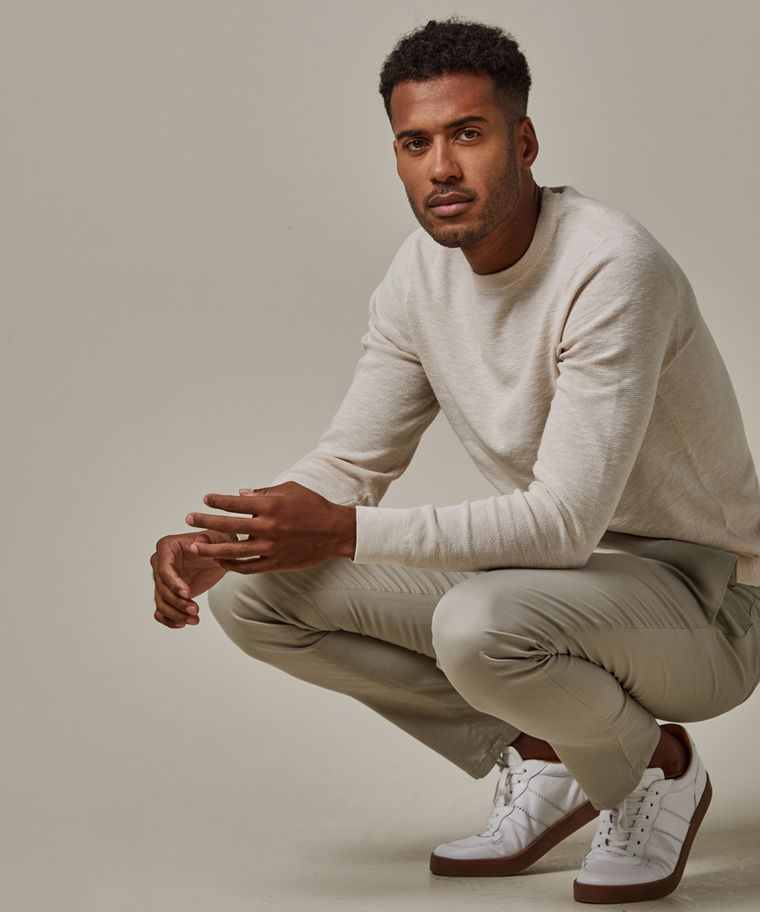 profuomo Off white structuur crewneck