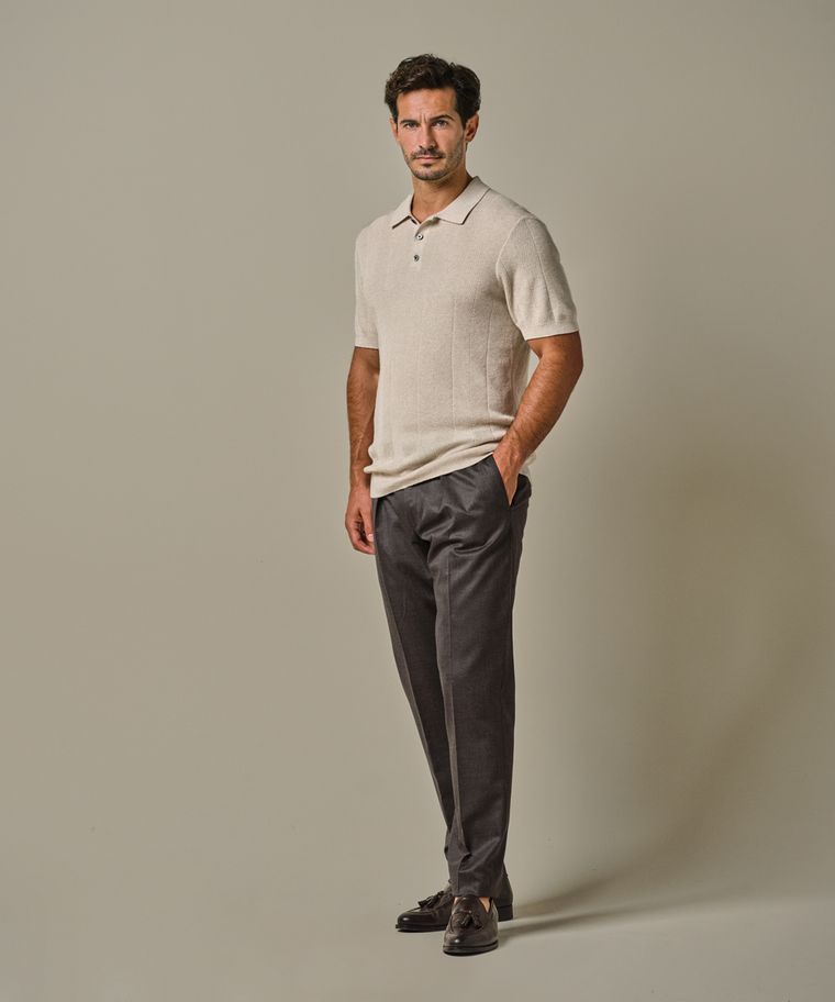 profuomo Off white visgraat polo