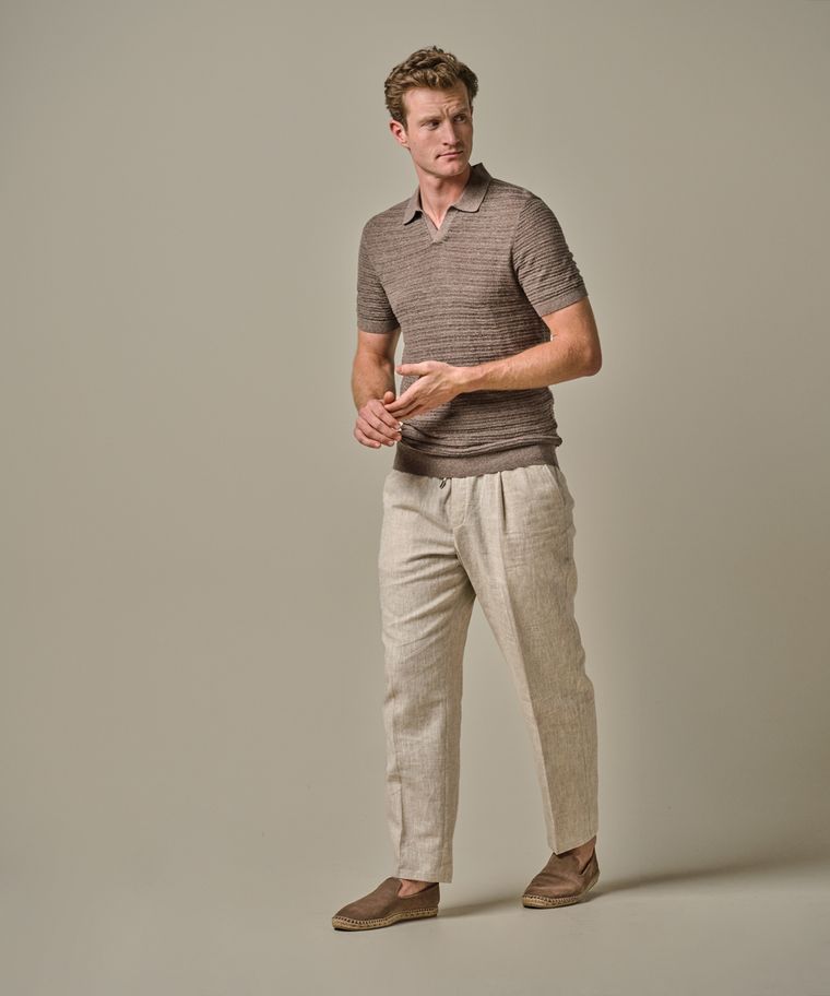 profuomo Open kraag crochet polo