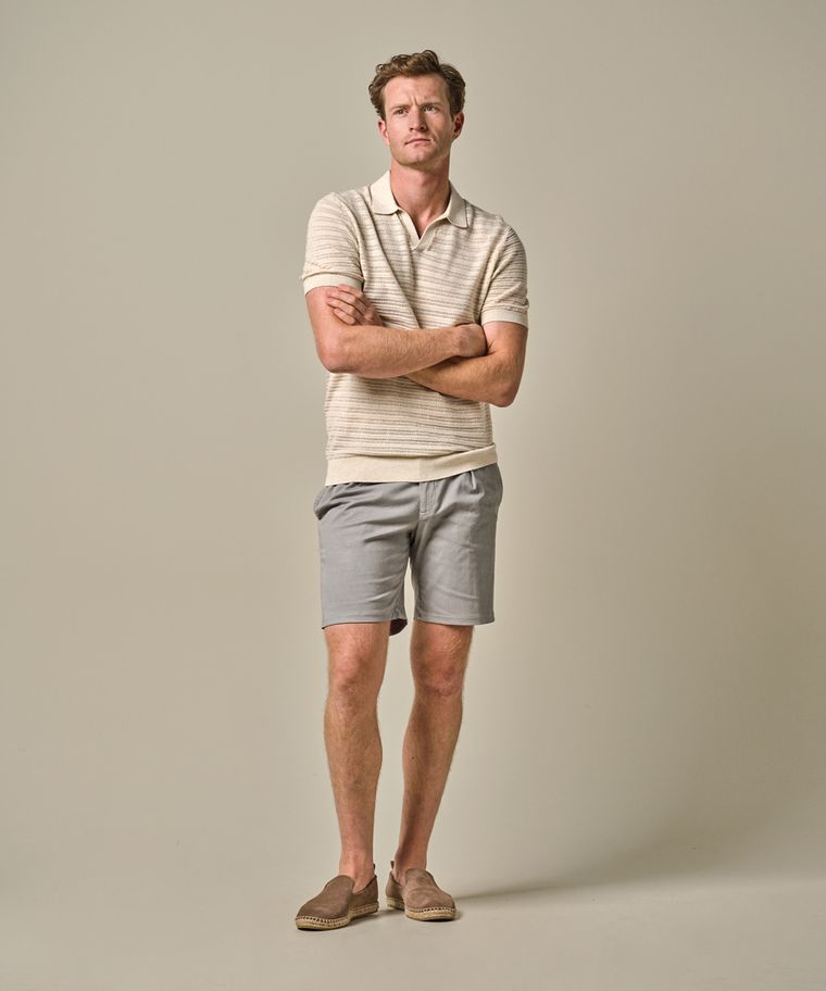 profuomo Open kraag crochet polo