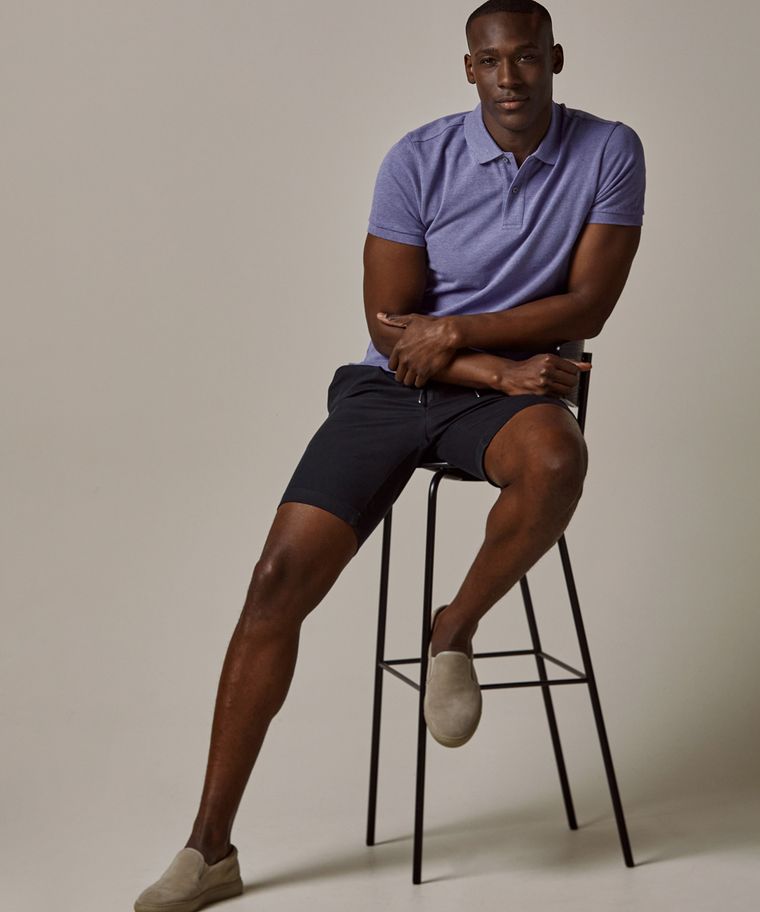 profuomo Paars pique polo