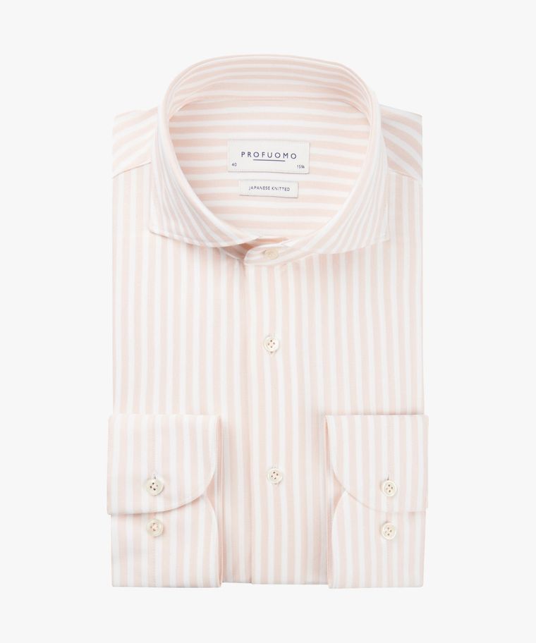 profuomo Roze japanese knitted overhemd