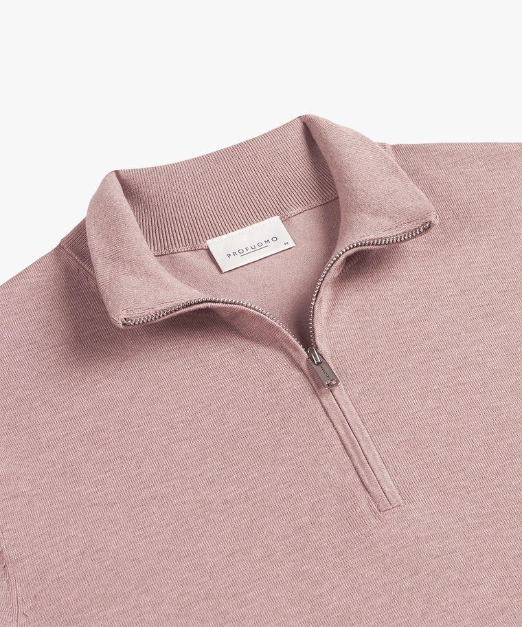 Profuomo Roze Luxury Basic Half Zip