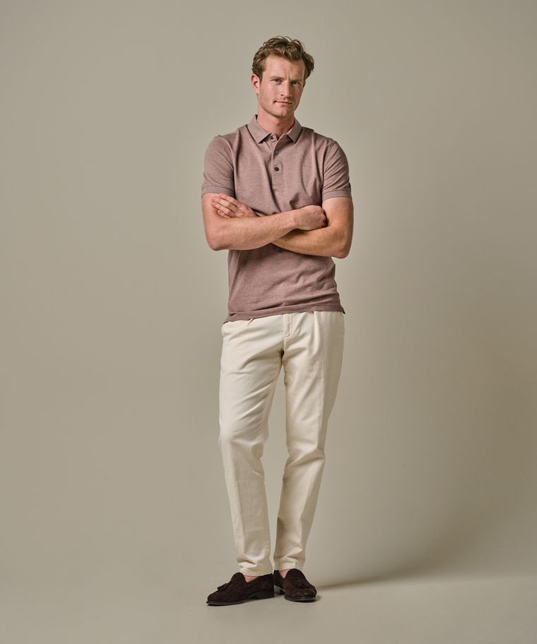 profuomo Roze stretch pique polo