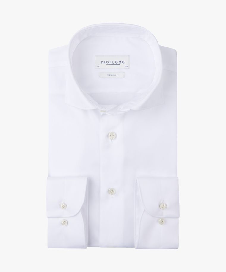 profuomo Wit two ply twill overhemd