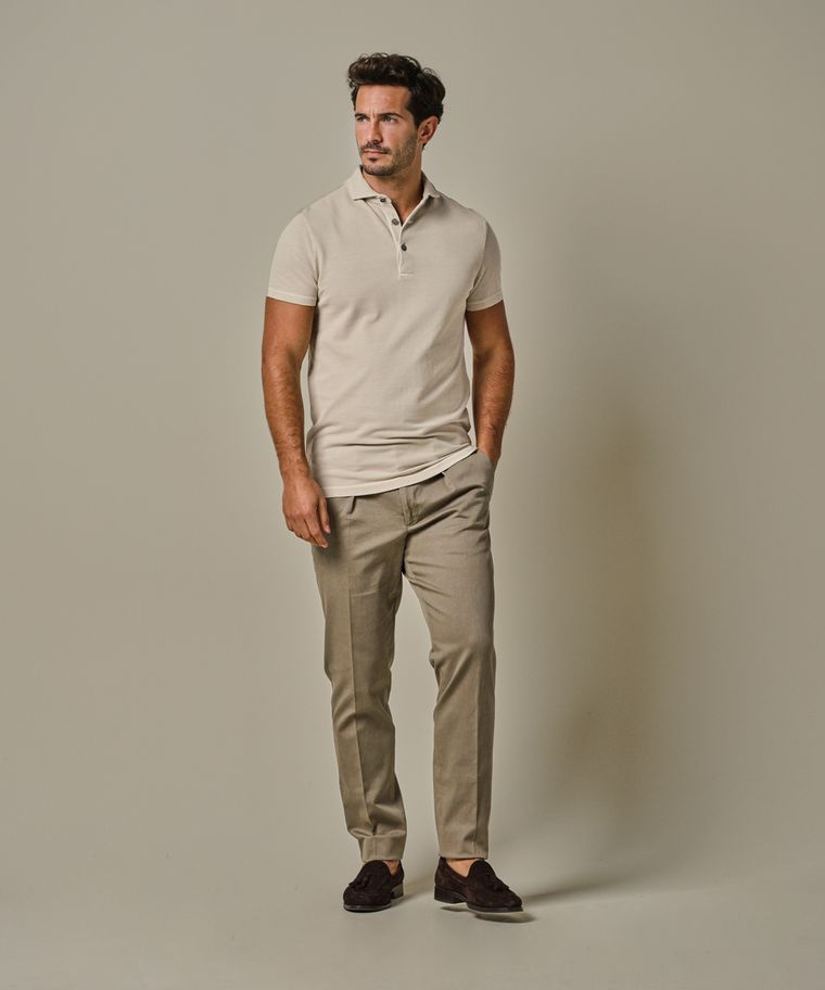 profuomo Zand Acid dye pique polo