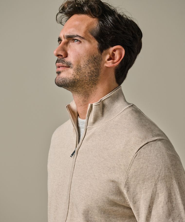 Profuomo Zand Luxury Basic Full Zip