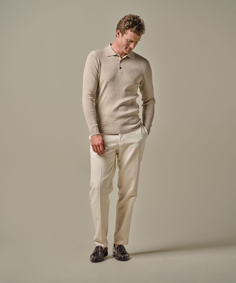 profuomo Zand luxury basic polo
