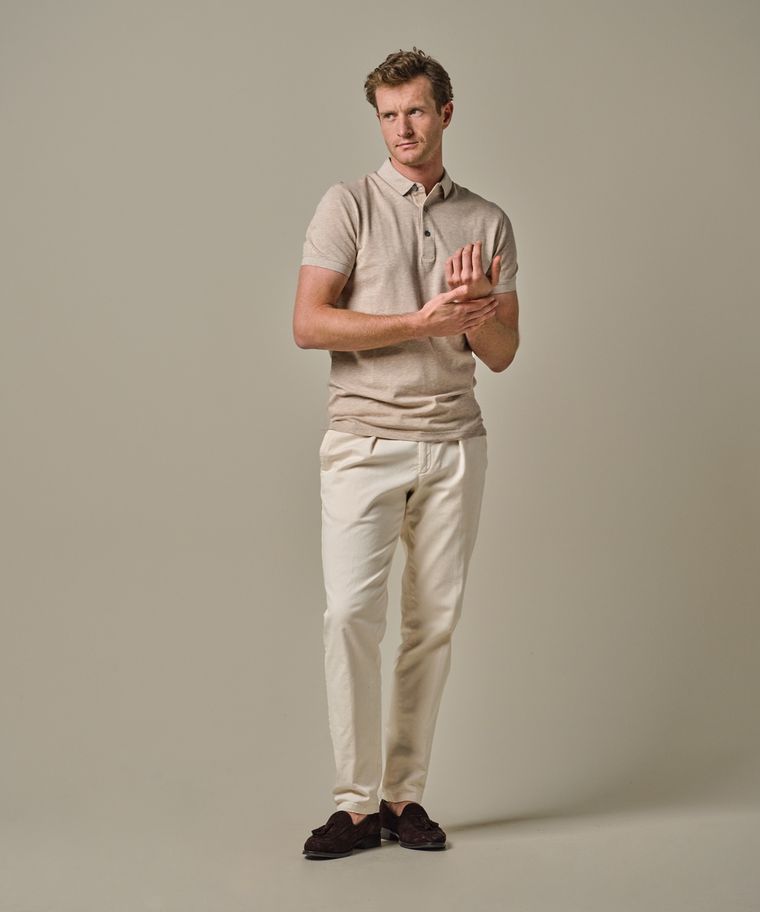 profuomo Zand stretch pique polo