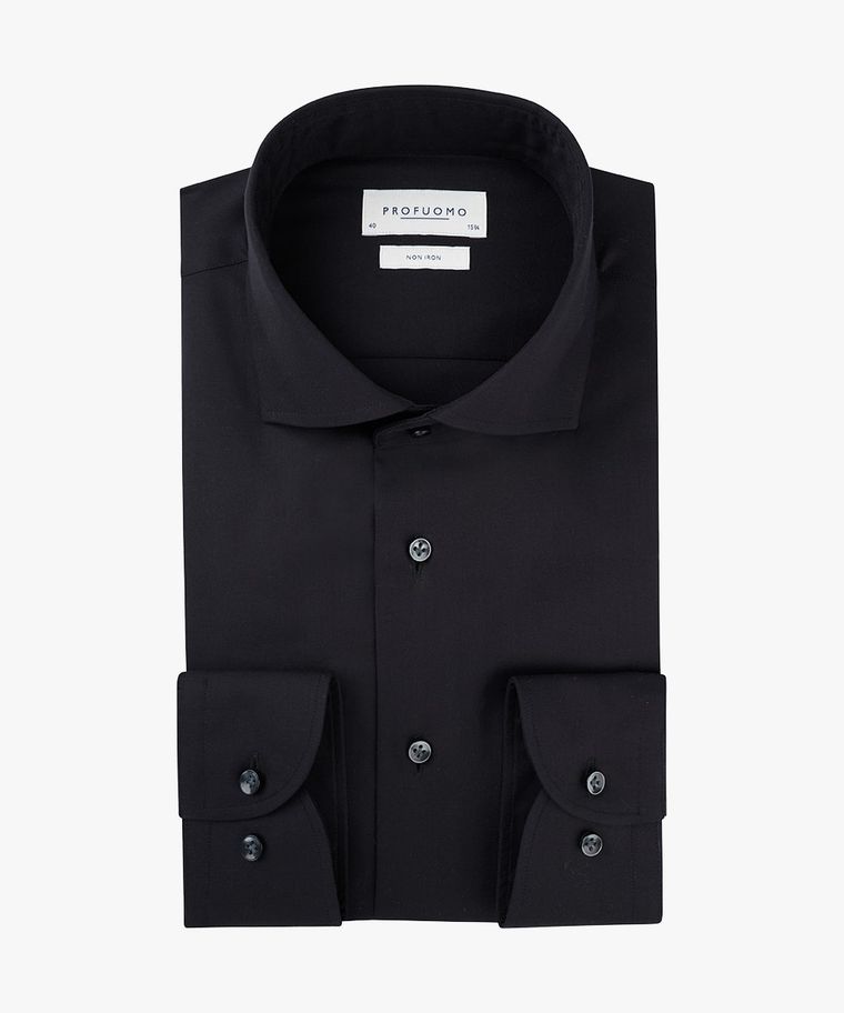 profuomo Zwart twill overhemd