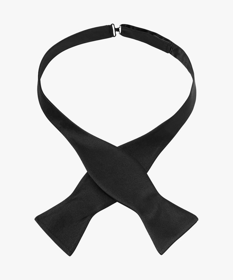 profuomo Zwarte satijnen zelfstrikker