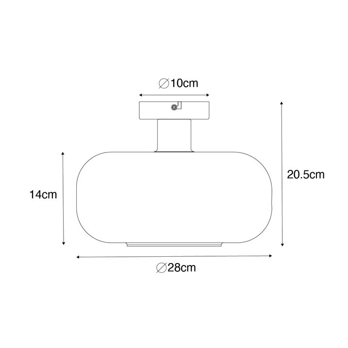 Qazqa Art Deco Plafondlamp Zwart Met Smoke Glas - Bizle