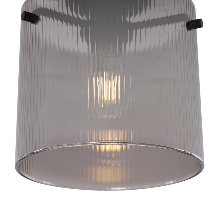 Qazqa Art Deco Plafondlamp Zwart Met Smoke Glas - Laura