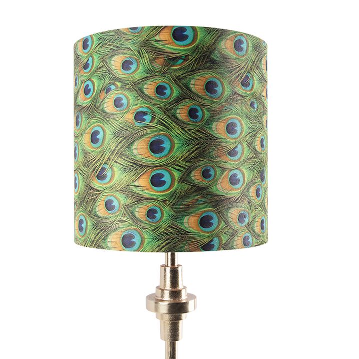 Qazqa Art Deco Tafellamp Goud Velours Kap Pauw Dessin 40 Cm - Diverso