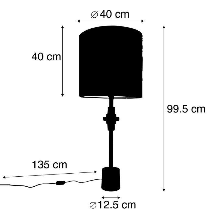 Qazqa Art Deco Tafellamp Goud Velours Kap Pauw Dessin 40 Cm - Diverso